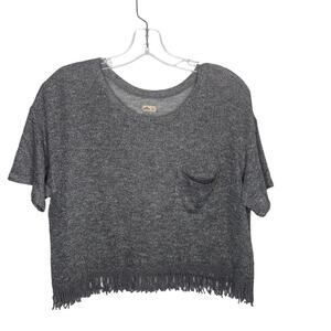 Hollister Womens Size S Short Sleeve Pullover Gray Scoop Neck Casual Unlined